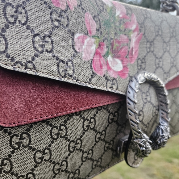 GUCCI Dionysus Blooms GG SupremeCanvas Chain Shoulder Bag Beige - Picture 12 of 17